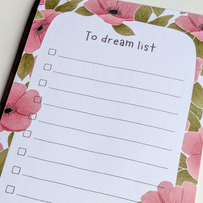 To Dream List 10x21 cm - Fleurs Roses