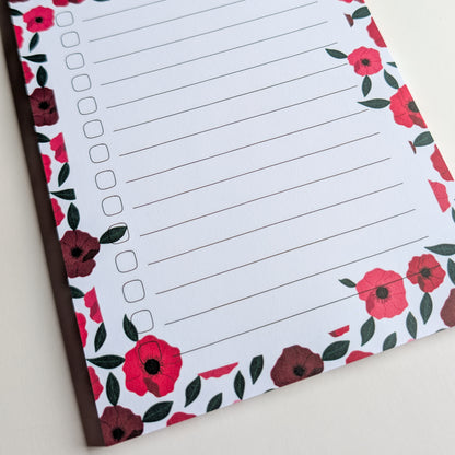 To Dream List A5 - Anémones rouges et roses