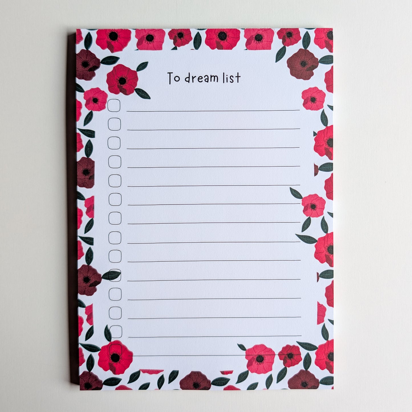 To Dream List A5 - Anémones rouges et roses