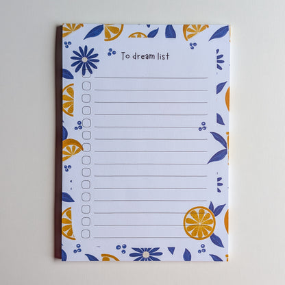 To Dream List A5 - Citrons