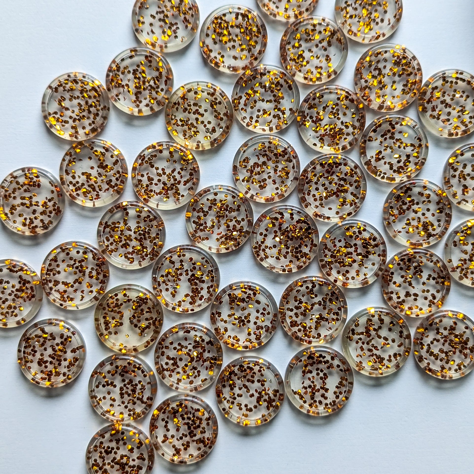 Plastique transparent pailletté Or