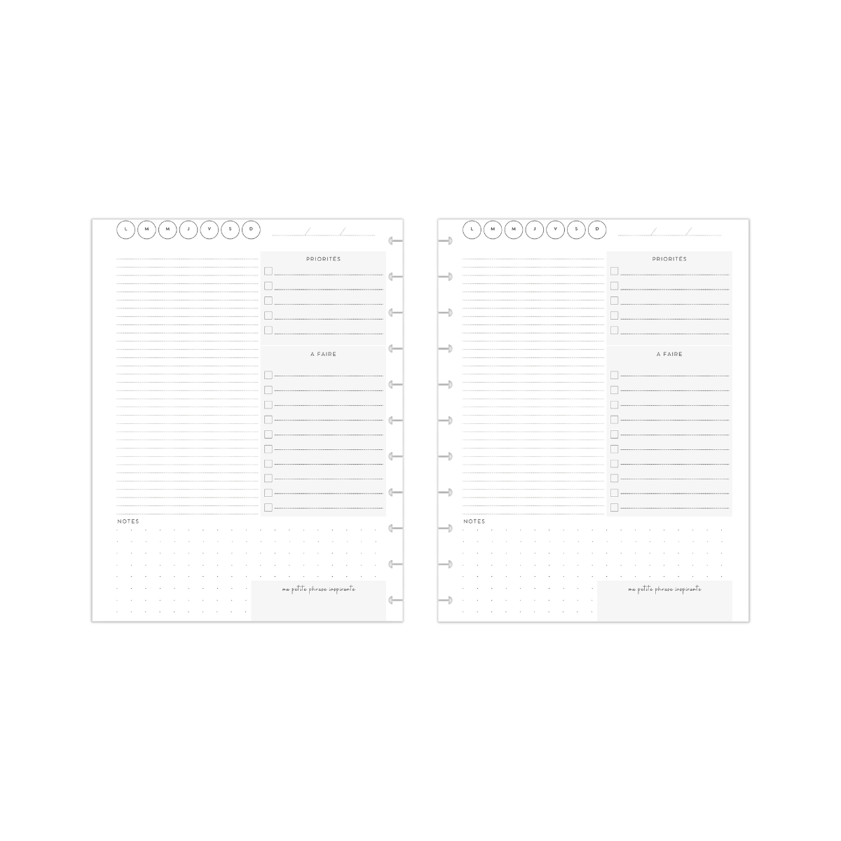 Journalier : note, priorités, à faire