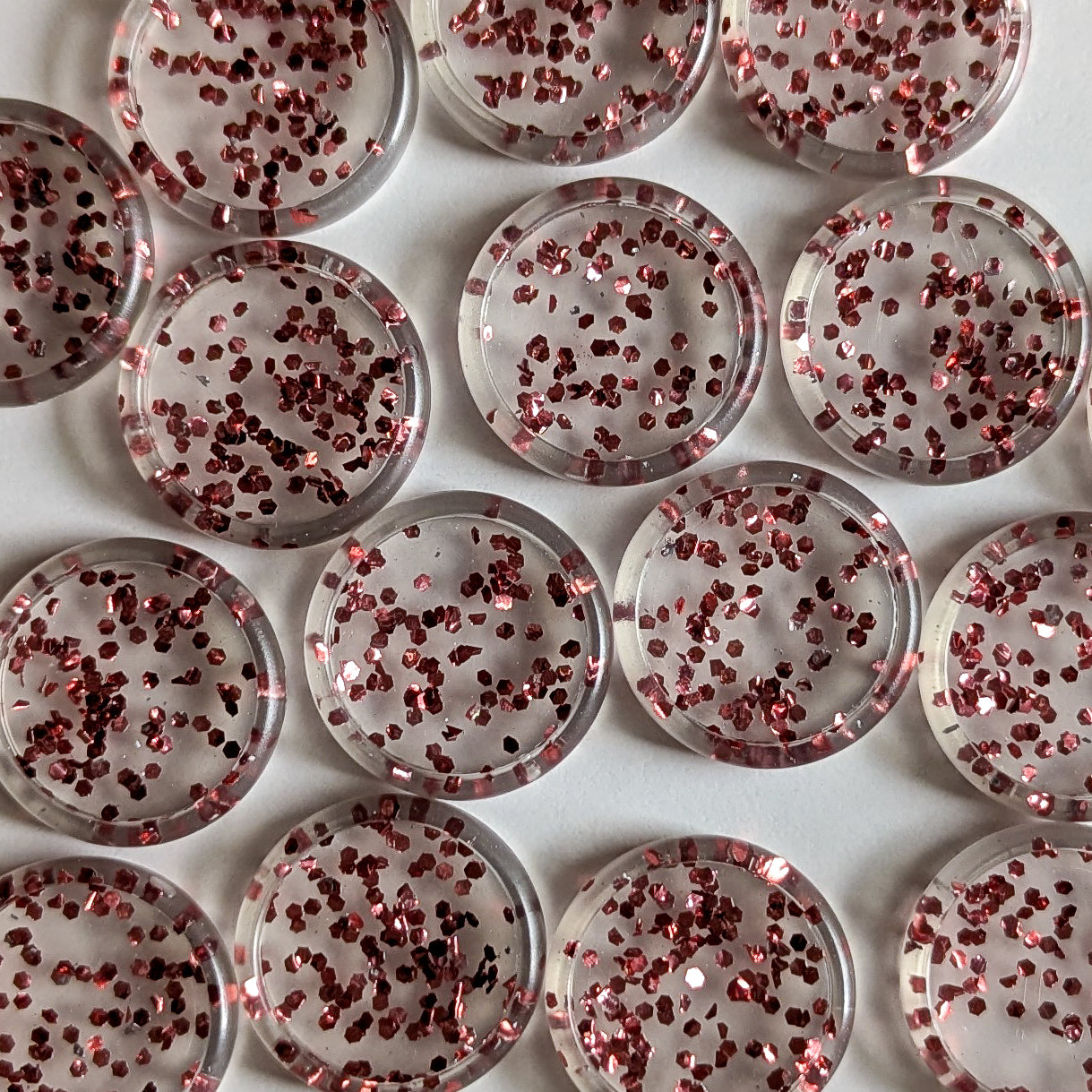 Plastique transparent pailleté rose