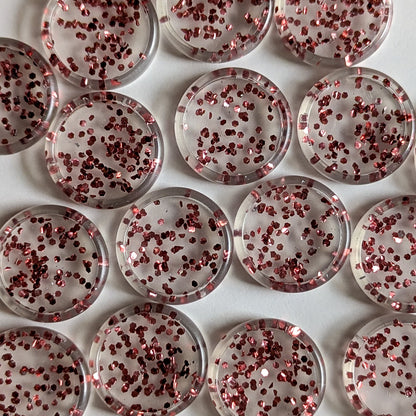 Plastique transparent pailleté rose