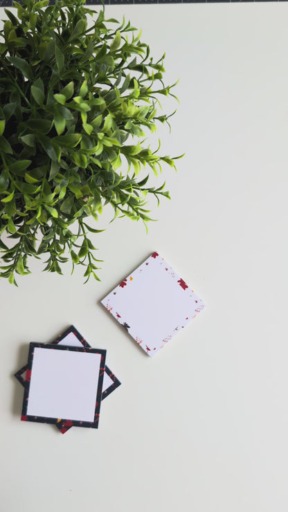 Lot de 2 Bloc-Notes Autocollantes - Feuilles d'Automne