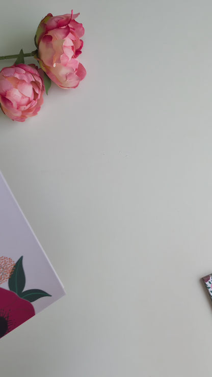 Carnet A5 - Reliure à Spirale - Gros bouquet d'Anémones et de Roses