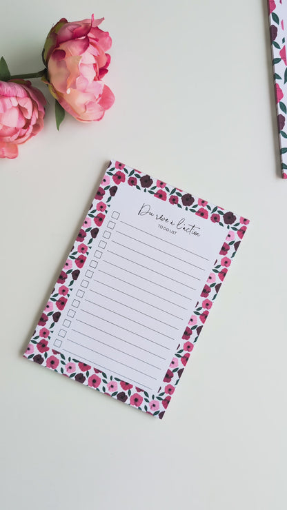 To-Do Liste A5 - Anémones rouges et roses