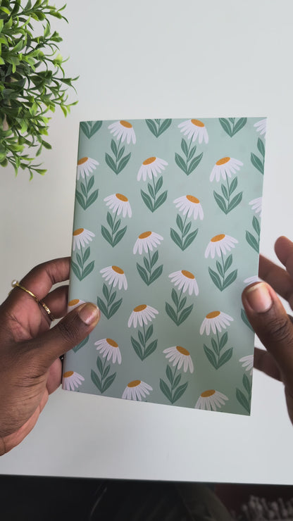 Carnet A5 - Reliure agrafée - Marguerites Rétro
