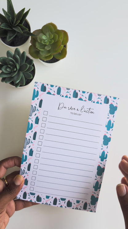 To-Do Liste A5 - Cactus & Fleurs