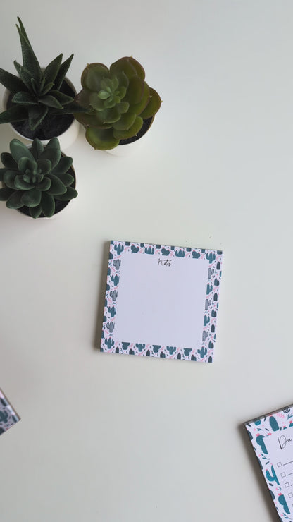 Lot de 2 Bloc-Notes carrés - Cactus & Fleurs