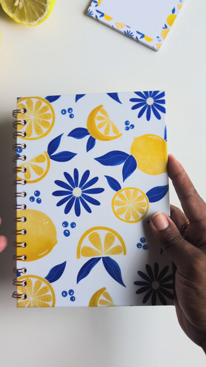 Carnet A5 - Reliure à spirale - Citrons