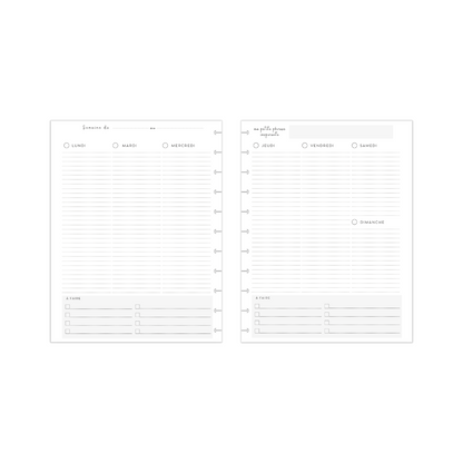 Semaine sur 2 pages, vertical